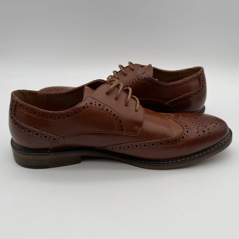 Temeshu Men's US Size 9.5‎ Brown Dress Shoes Casual Oxford Business Formal Shoes